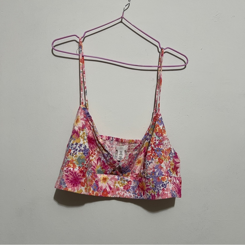 Summer extra cropped bra top vacation floral